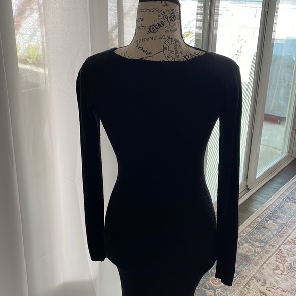 Black Sweater Midi Dress - Picture 3 of 7